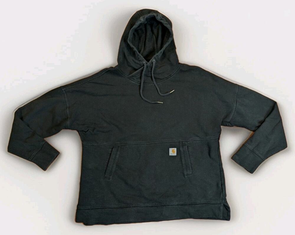 Carhartt Hoodie Relaxed Fit Pullover Pocket Logo Sweatshirt Youth L Adult S/M